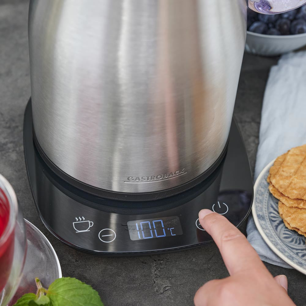 Gastroback Wasserkocher – 1,7 l, mit Temperaturwahl, Warmhaltefunktion, Edelstahl