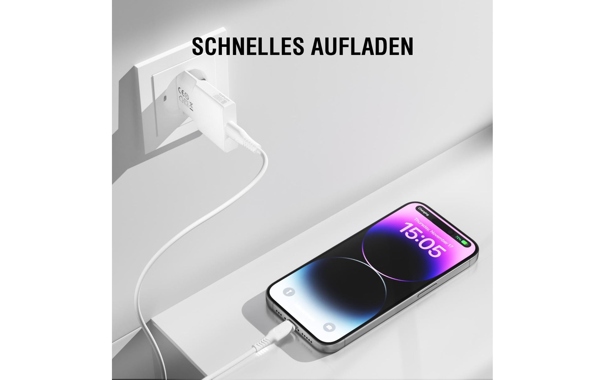 4smarts PDPlug Slim USB-Ladegerät 30 W – USB-C×1 – PD, GaN – für Smartphone, Tablet – Weiss