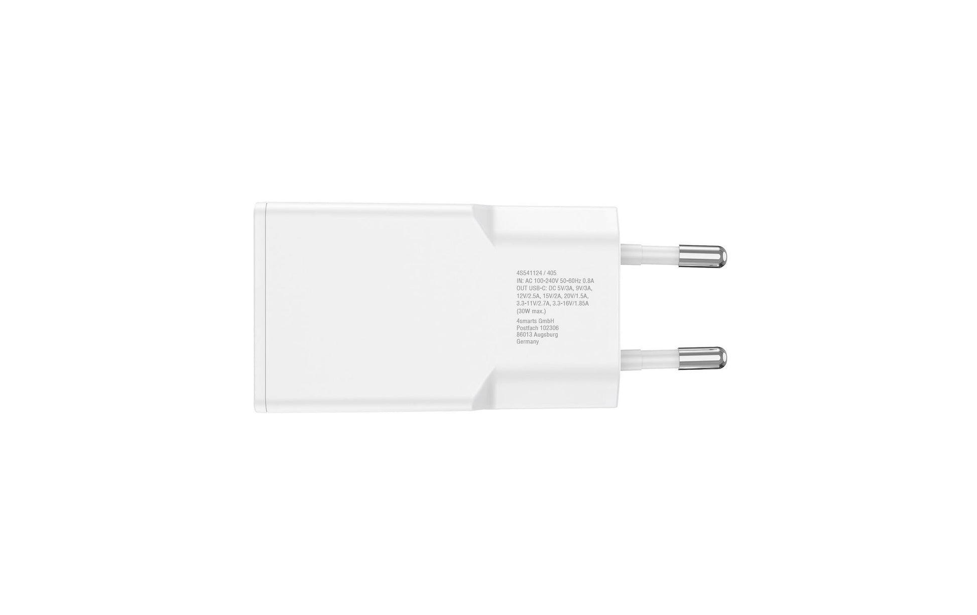 4smarts PDPlug Slim USB-Ladegerät 30 W – USB-C×1 – PD, GaN – für Smartphone, Tablet – Weiss