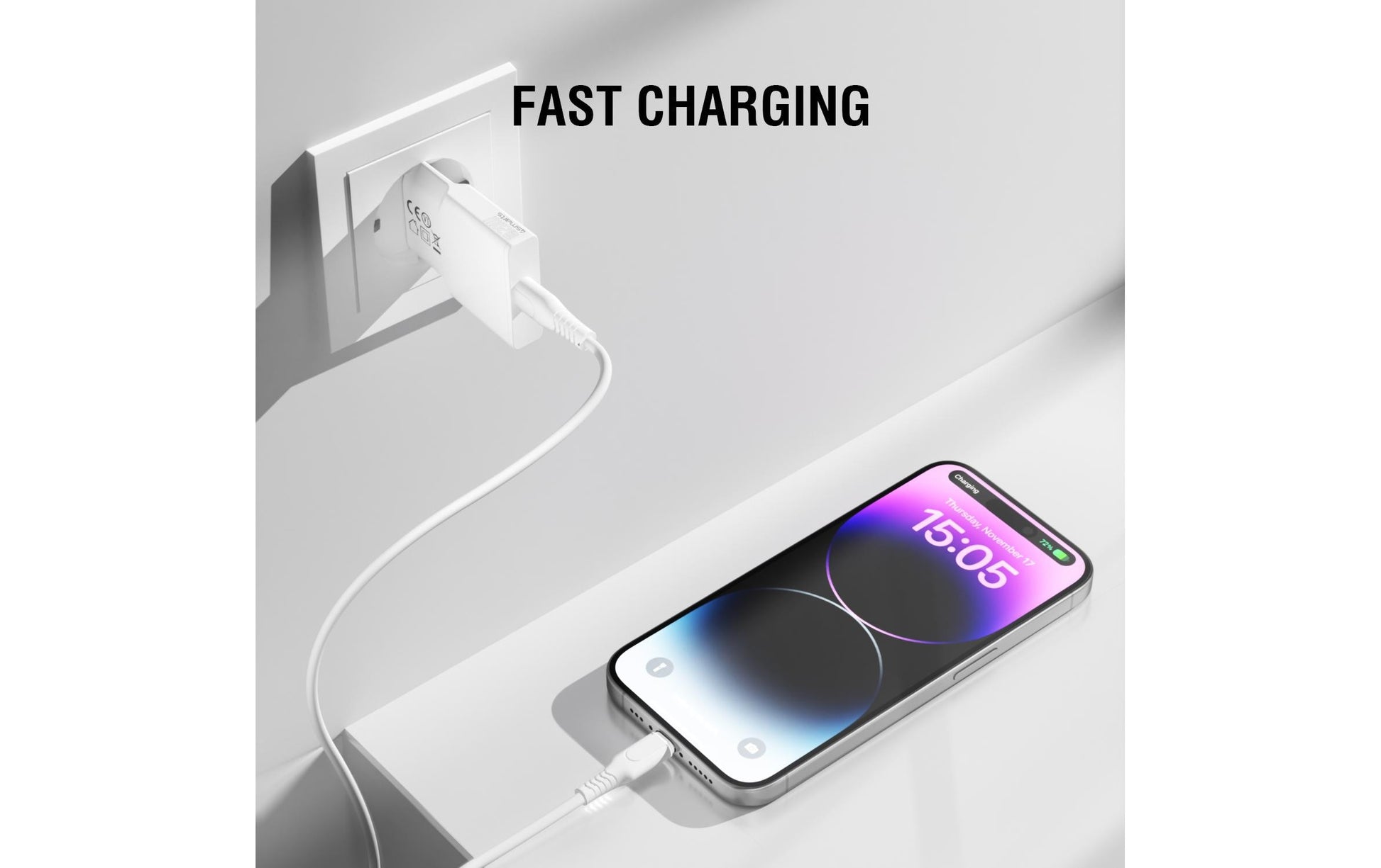 4smarts USB-C auf USB-C Kabel – USB 2.0 (480 Mbit/s) – 1,5 m – PD 60 W – Geflochten – Weiss