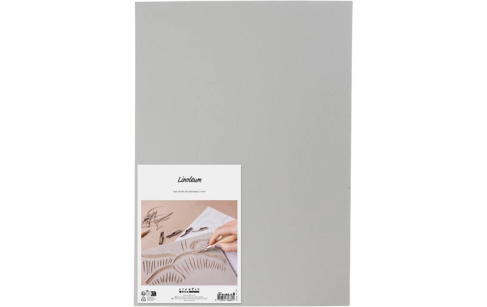 Creativ Company Linolplatte, Grau, 30 × 40 cm, 3 mm, 1 Stk., Art.-Nr. 38209