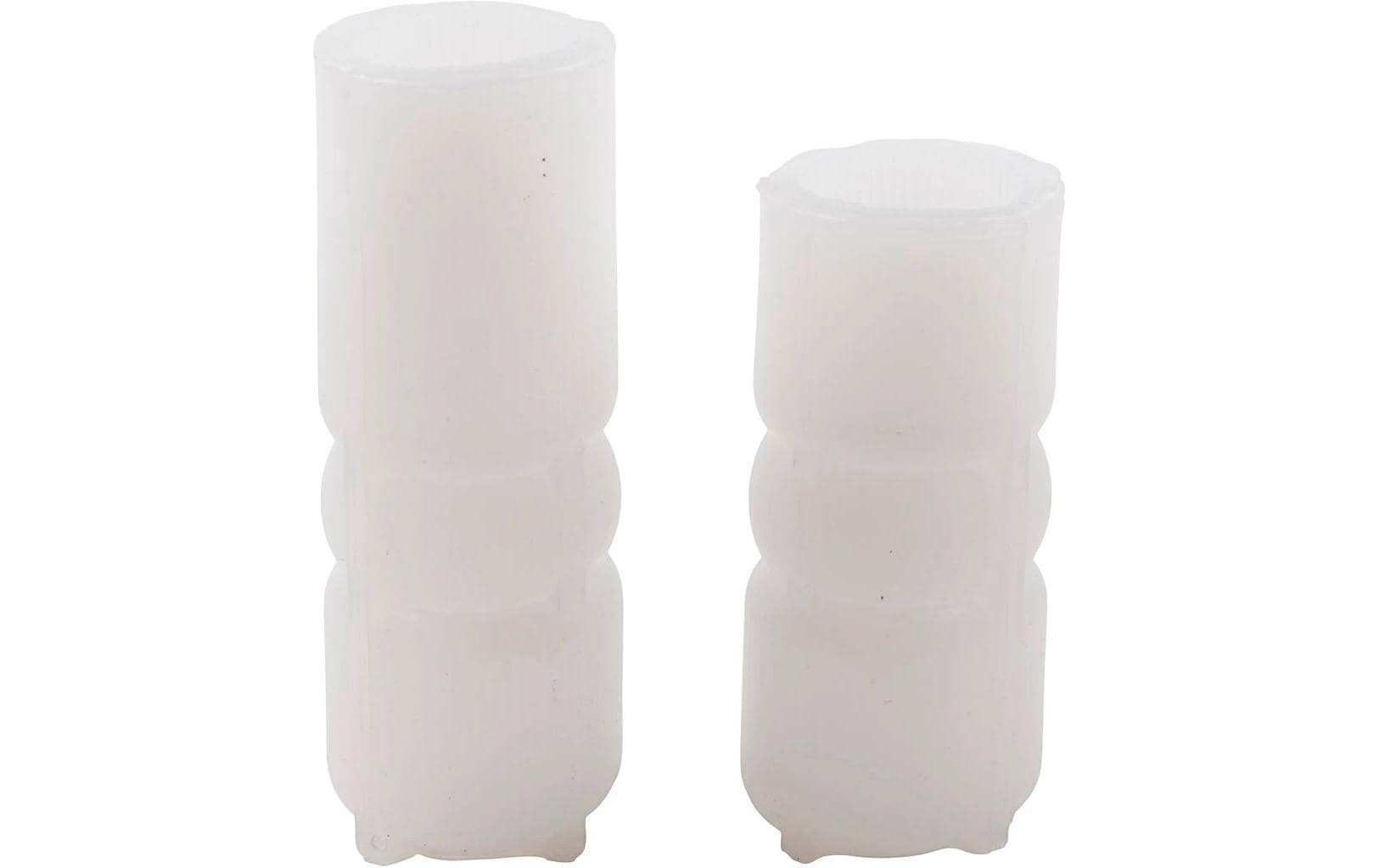 Creativ Company Kerzengiessform – Zylinder – Silikon – Ø 40 × 110 mm, Ø 40 × 140 mm – 2 Stück – Weiss