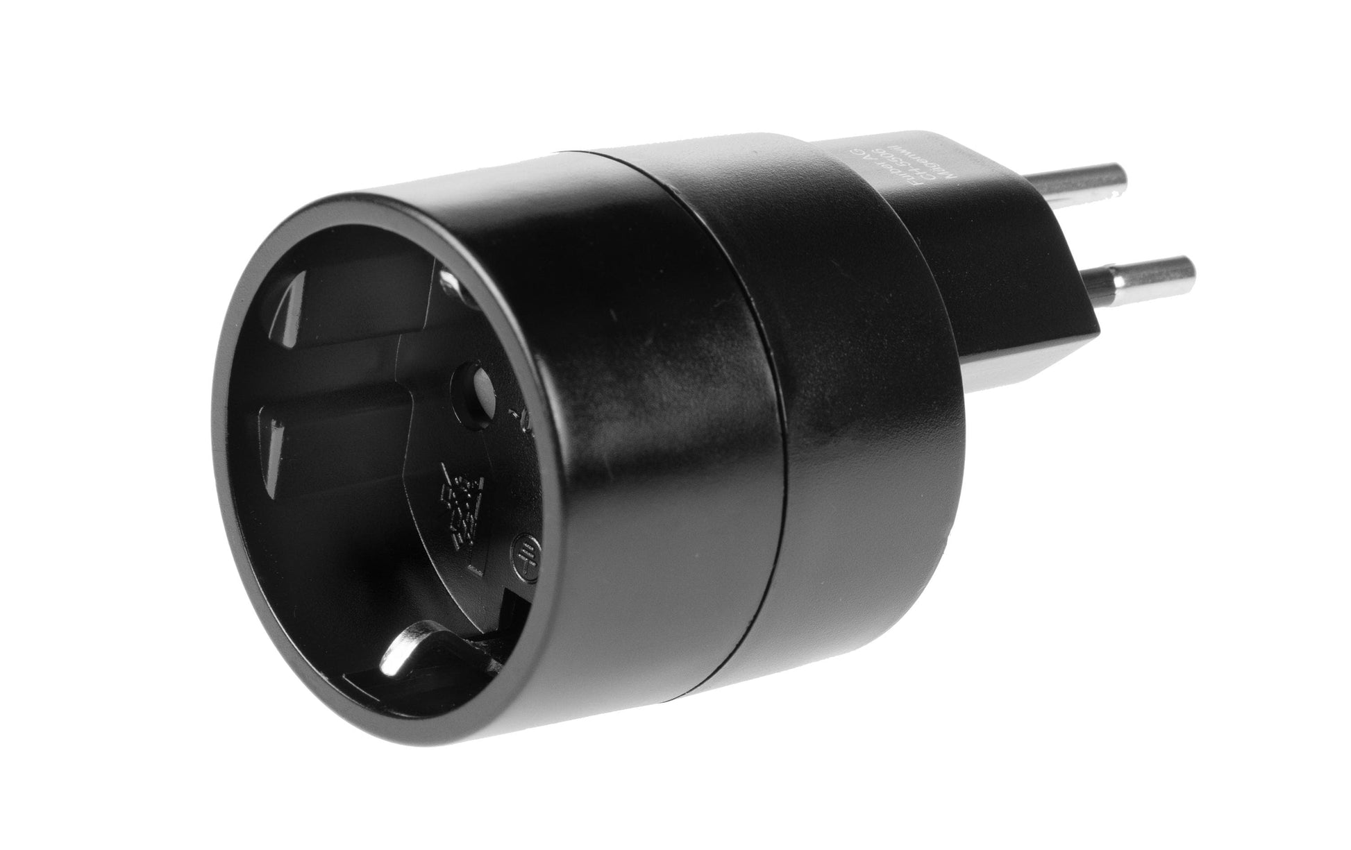 Furber. Reiseadapter – Typ J → Typ F (Schweiz → Europa), geerdet, 2500 W – schwarz