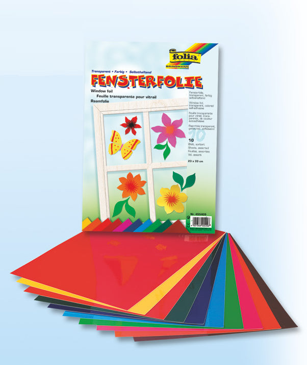 Folia Fensterfolien glatt – sortiert – 23,0 × 33,0 cm