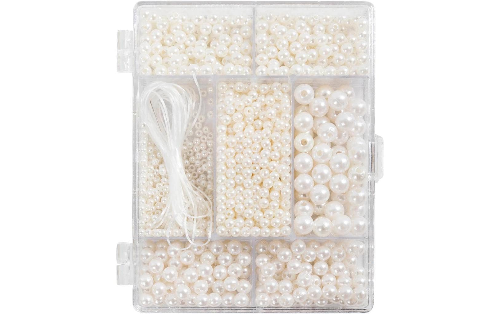 Creativ Company Perlenset, Wachsperlen – Weiss, Perleffekt – 1200 Stk.
