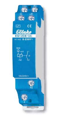 Eltako Relais mit Sockel – 2,0 kVA, 230 V, 1× Schliesser – Blau/Weiss – ES12DX-UC