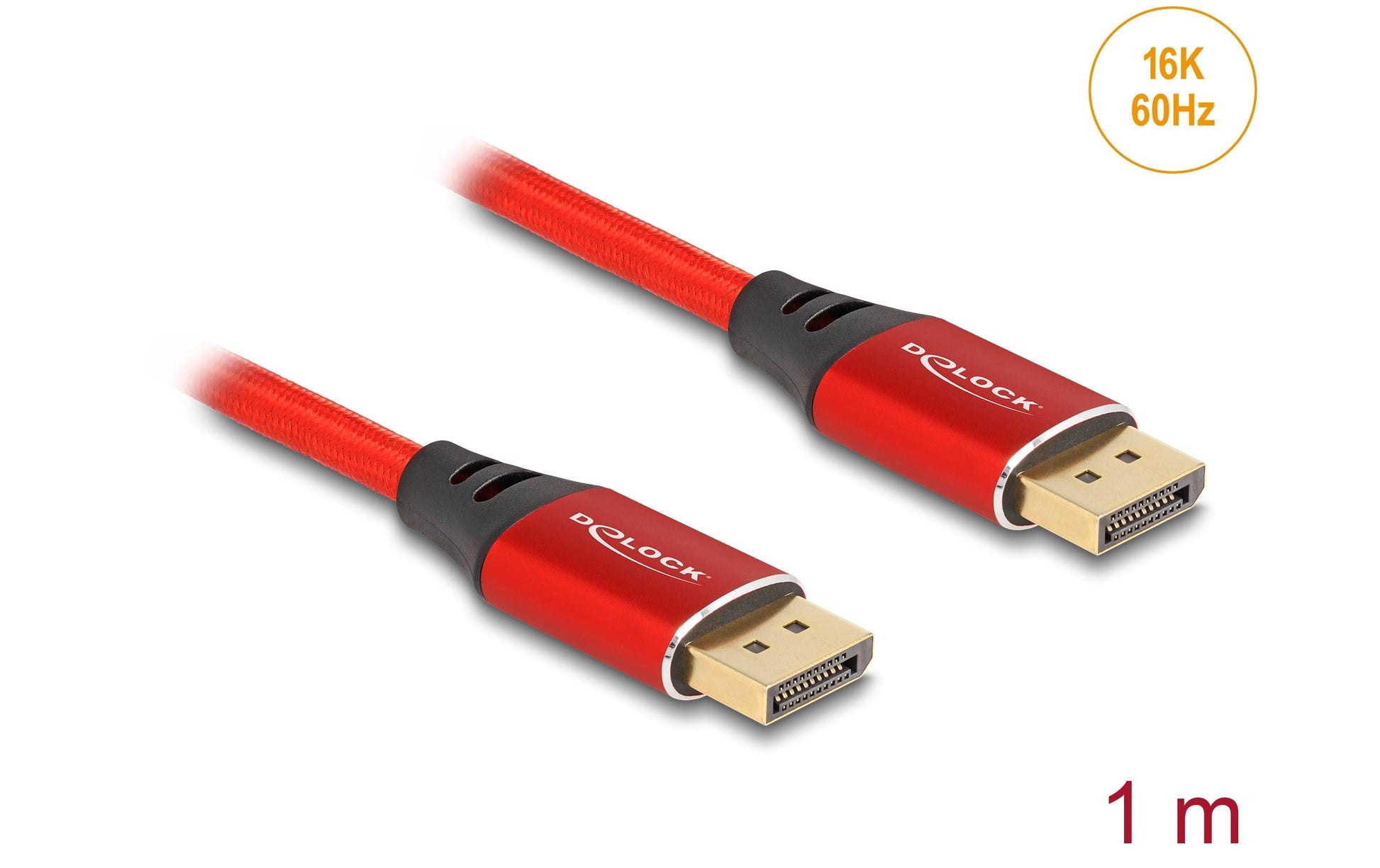 DeLOCK DisplayPort Kabel DP 2.1 8K 60 Hz – 1 m – Rot