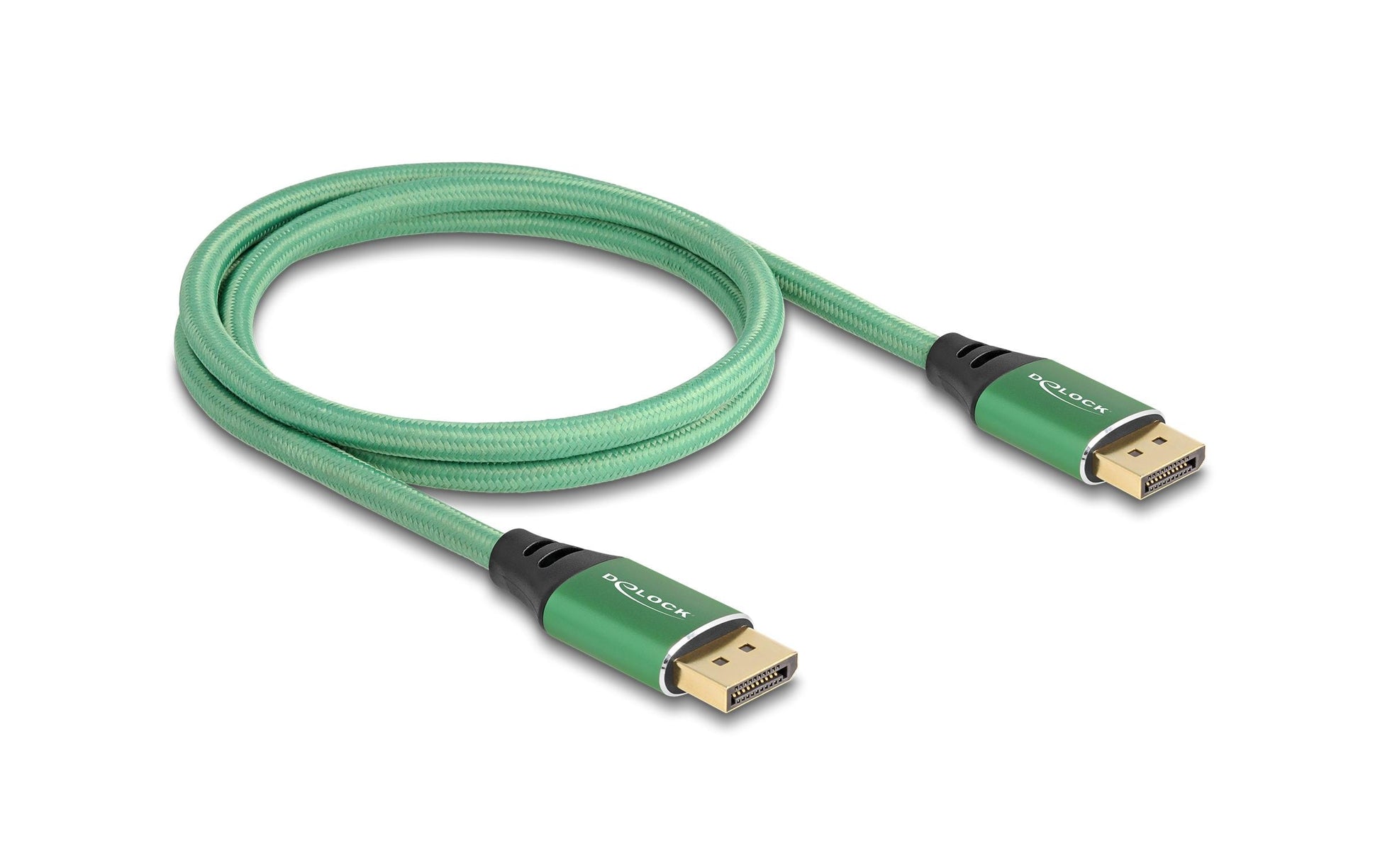 DeLOCK DisplayPort Kabel DP 2.1 16K 60 Hz – 1 m – geflochten – Grün