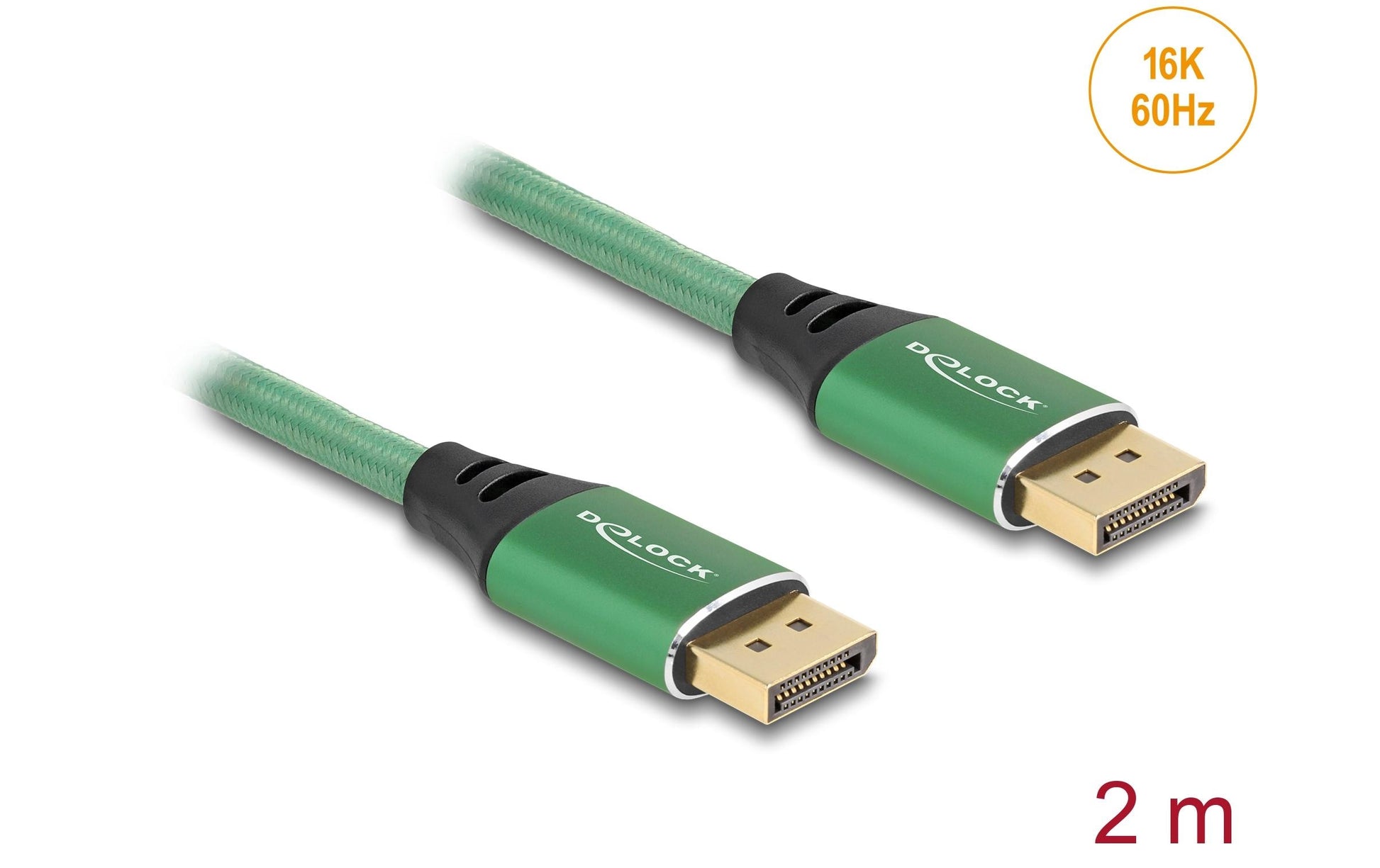 DeLOCK DisplayPort Kabel DP 2.1 16K 60 Hz – 2 m – Grün