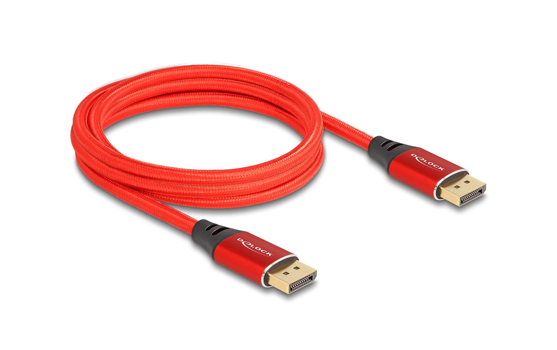 DeLOCK DisplayPort Kabel DP 2.1 16K 60 Hz – 2 m – Rot