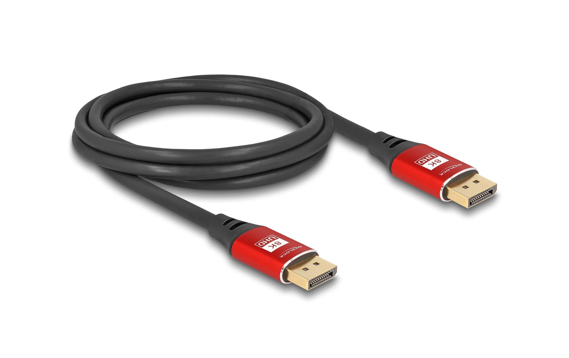 DeLOCK DisplayPort Kabel DP 1.4 8K 60 Hz – 2 m – Rot