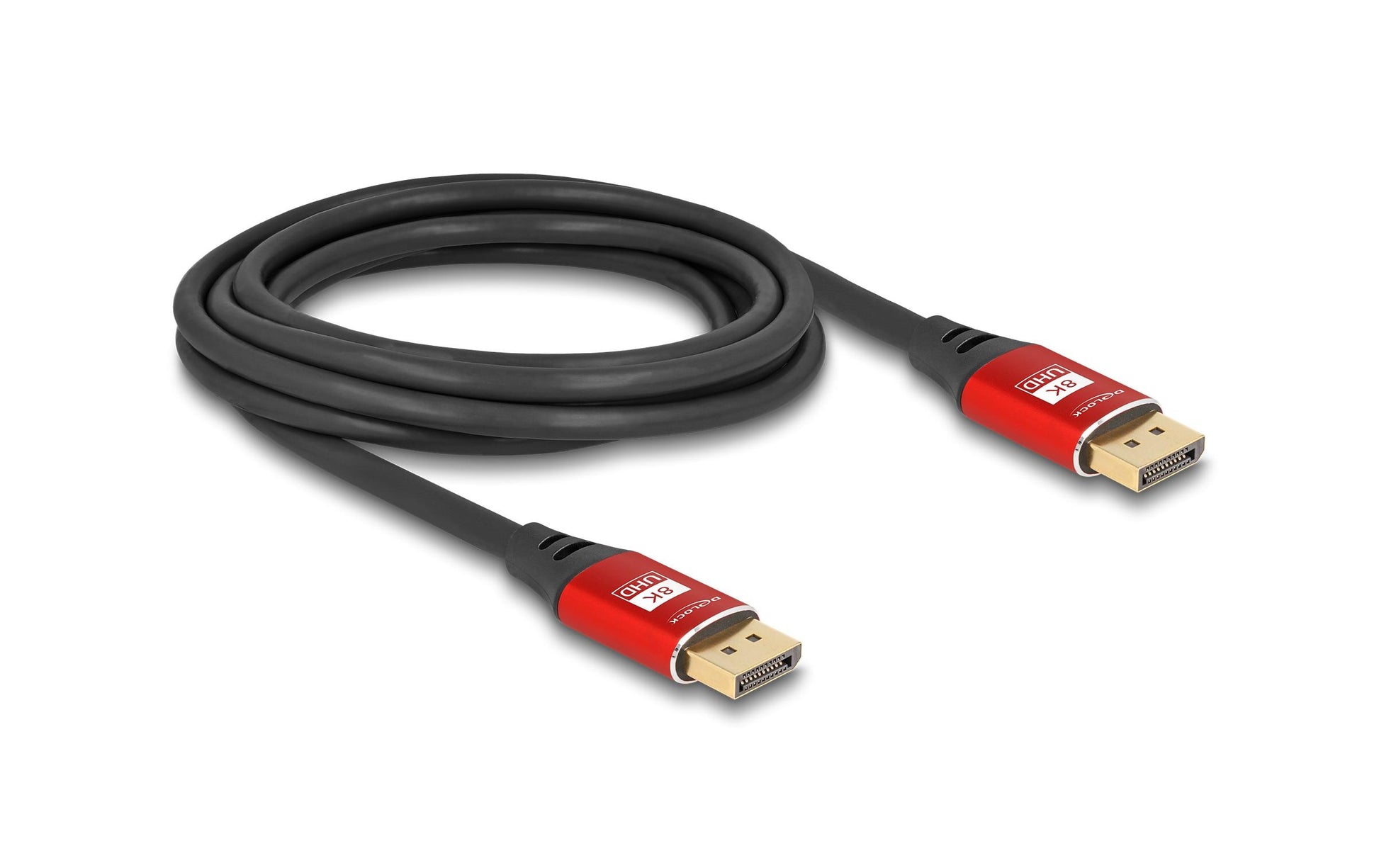 DeLOCK DisplayPort Kabel DP 1.4 8K 60 Hz – 3 m – Rot