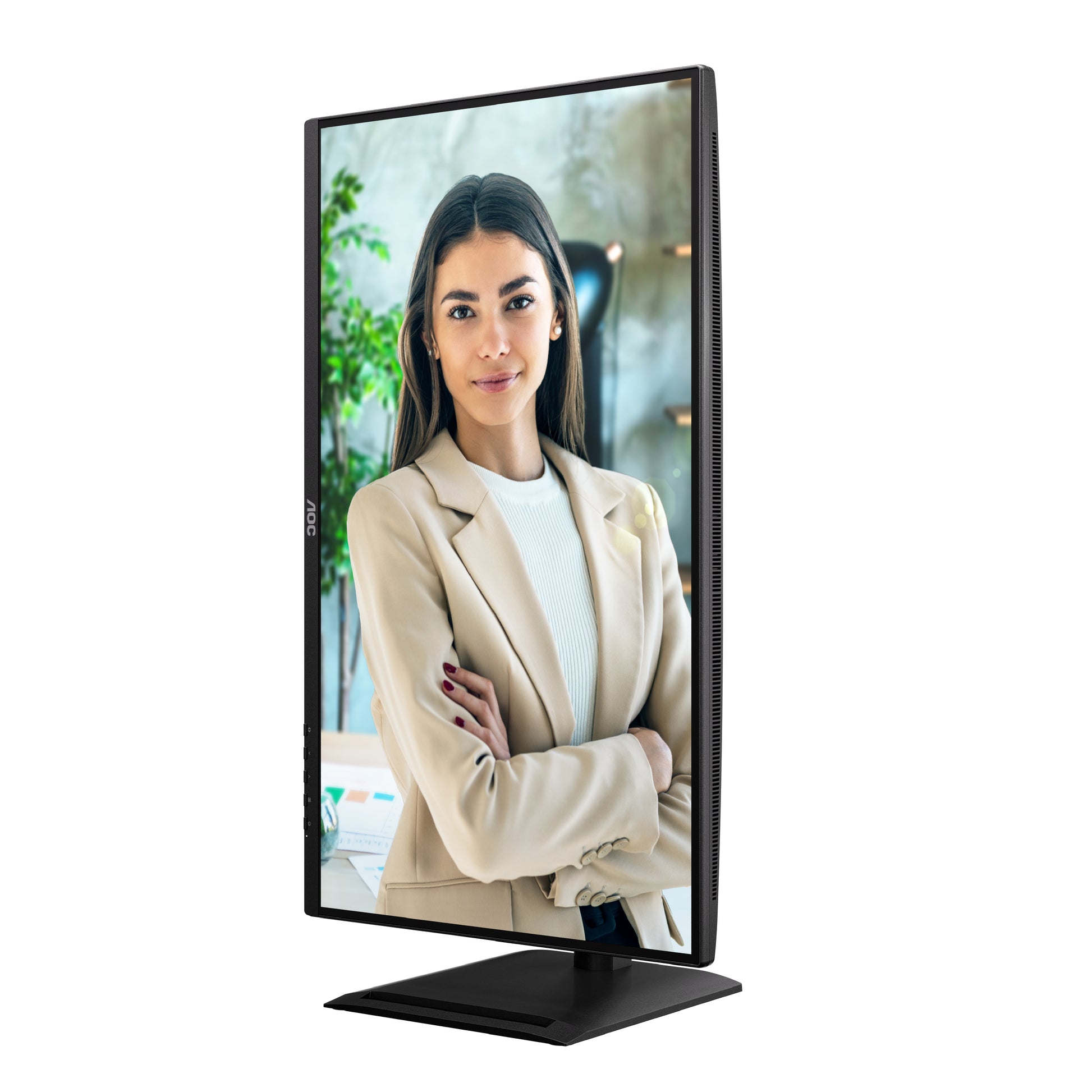 AOC Q27P4U – Monitor, 27", 2560 × 1440 (WQHD), IPS, 120 Hz, 350 cd/m², USB-Hub, Adaptive Sync, Schwarz