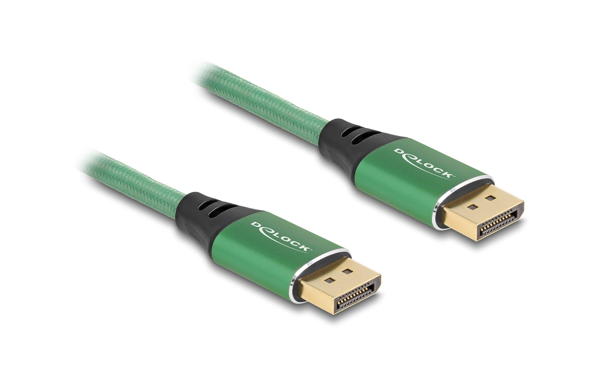 DeLOCK DisplayPort Kabel DP 2.1 16K 60 Hz – 1 m – geflochten – Grün