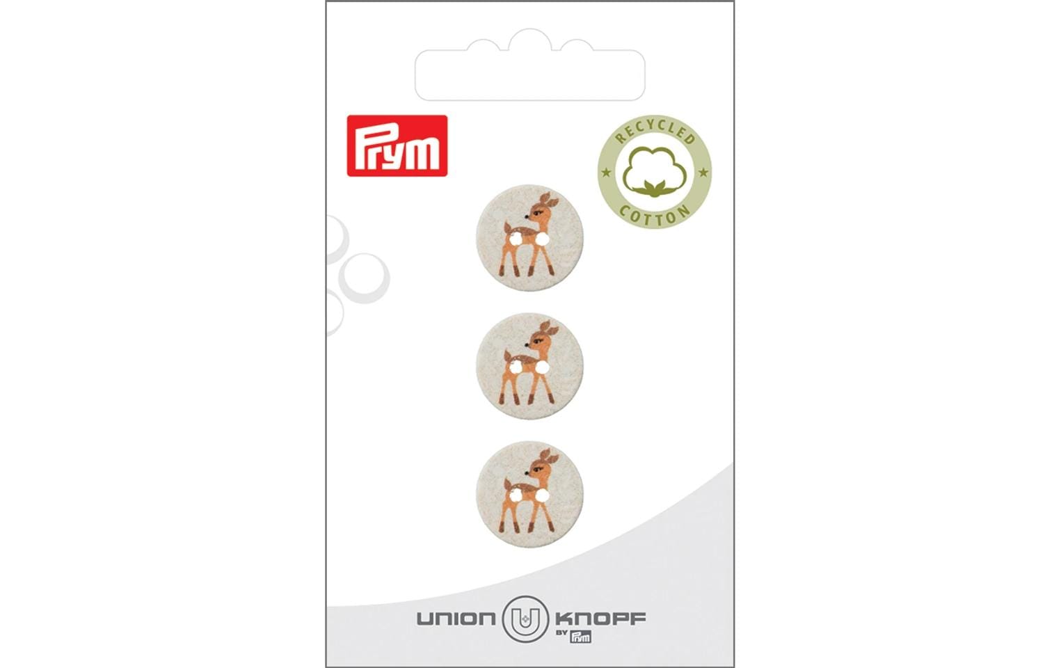 Prym Knöpfe Ø 15 mm – Baumwolle, creme, 3 Stück