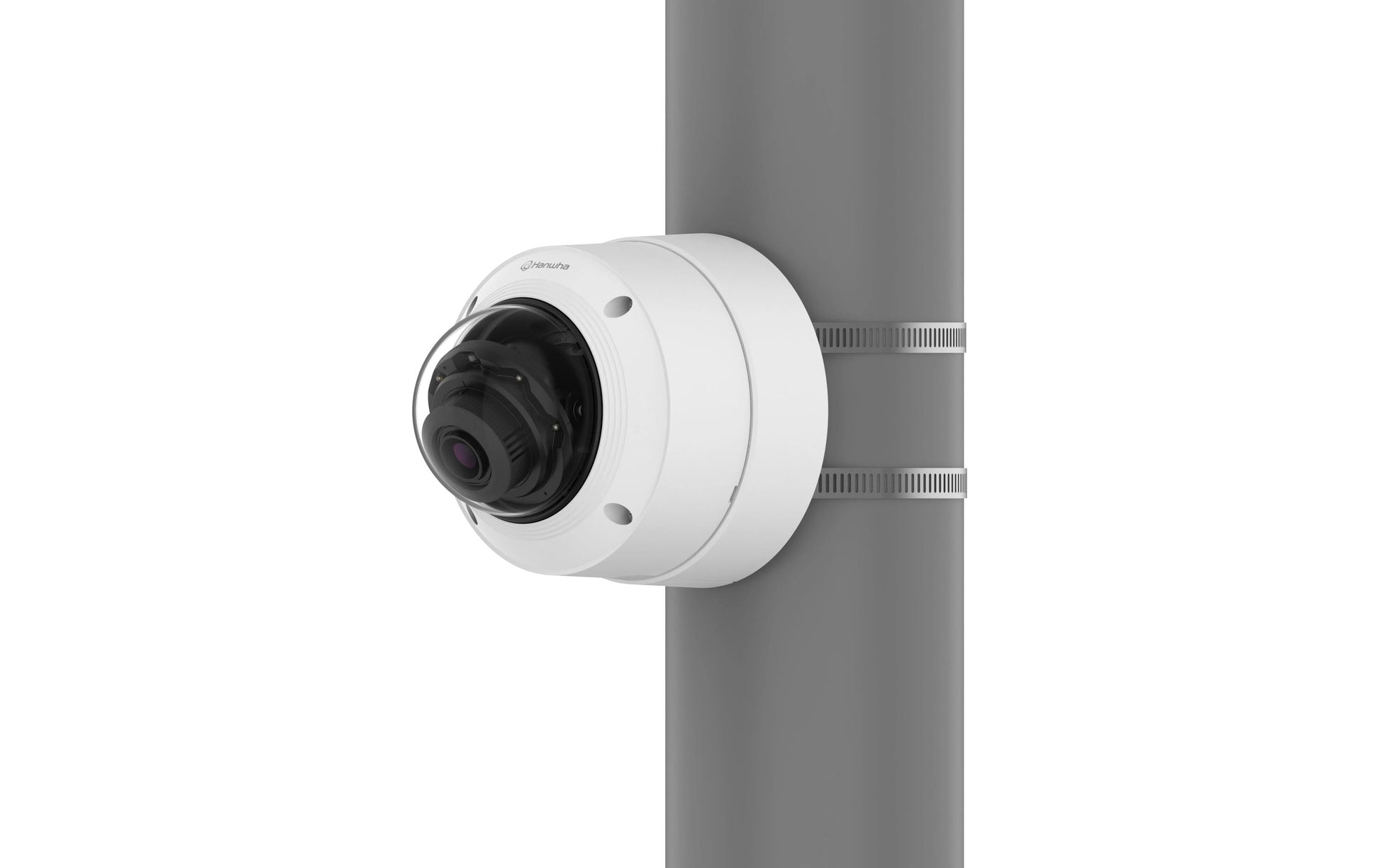 Hanwha SBD-140PMW Masthalterung – Mastmontage, Weiss, Aluminium/Kunststoff – für QNV-C8083R, QNV-C9083R und andere