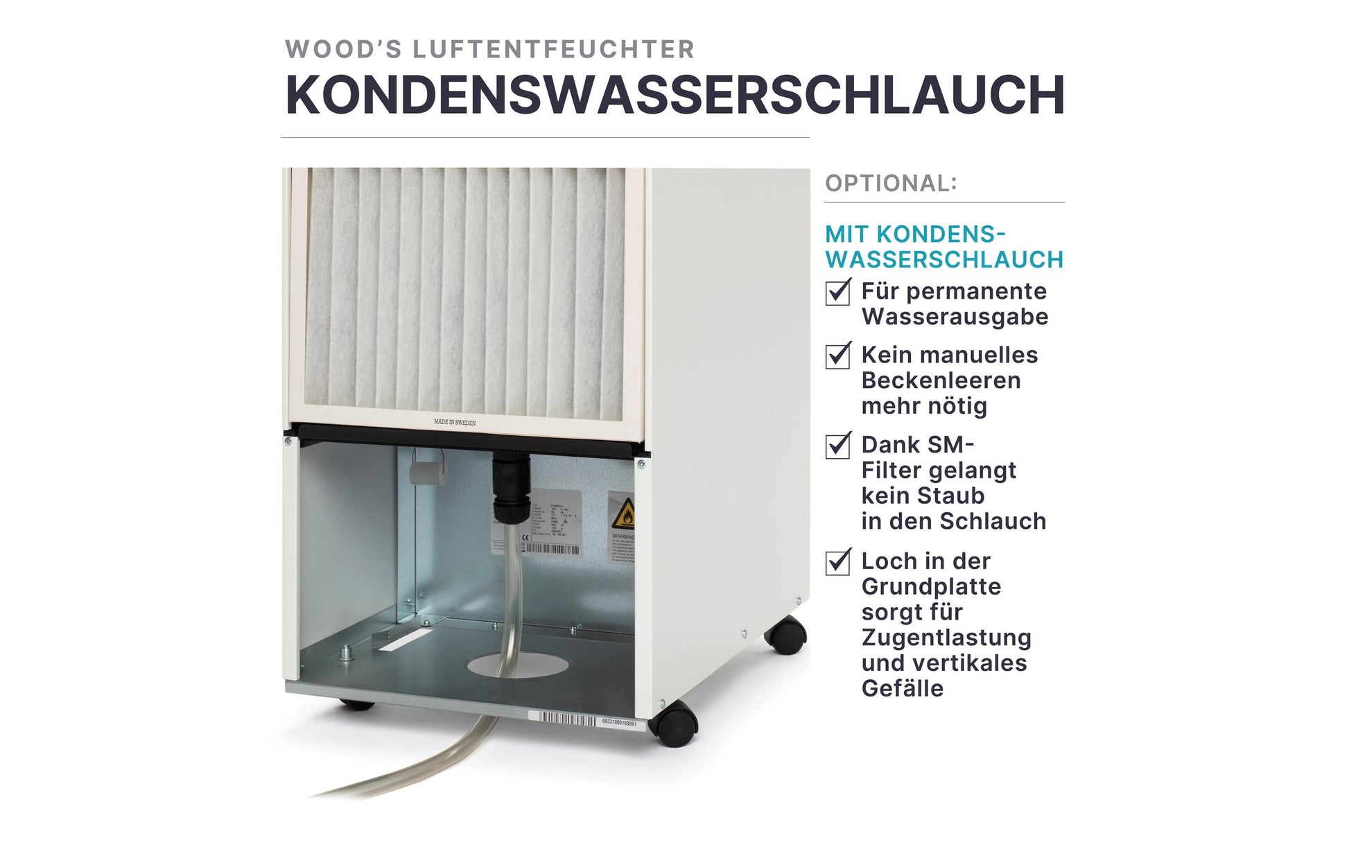Wood's Luftentfeuchter SW-59FM – 41 L/24 h, bis 230 m², Tank 11,4 L, Hygrostat