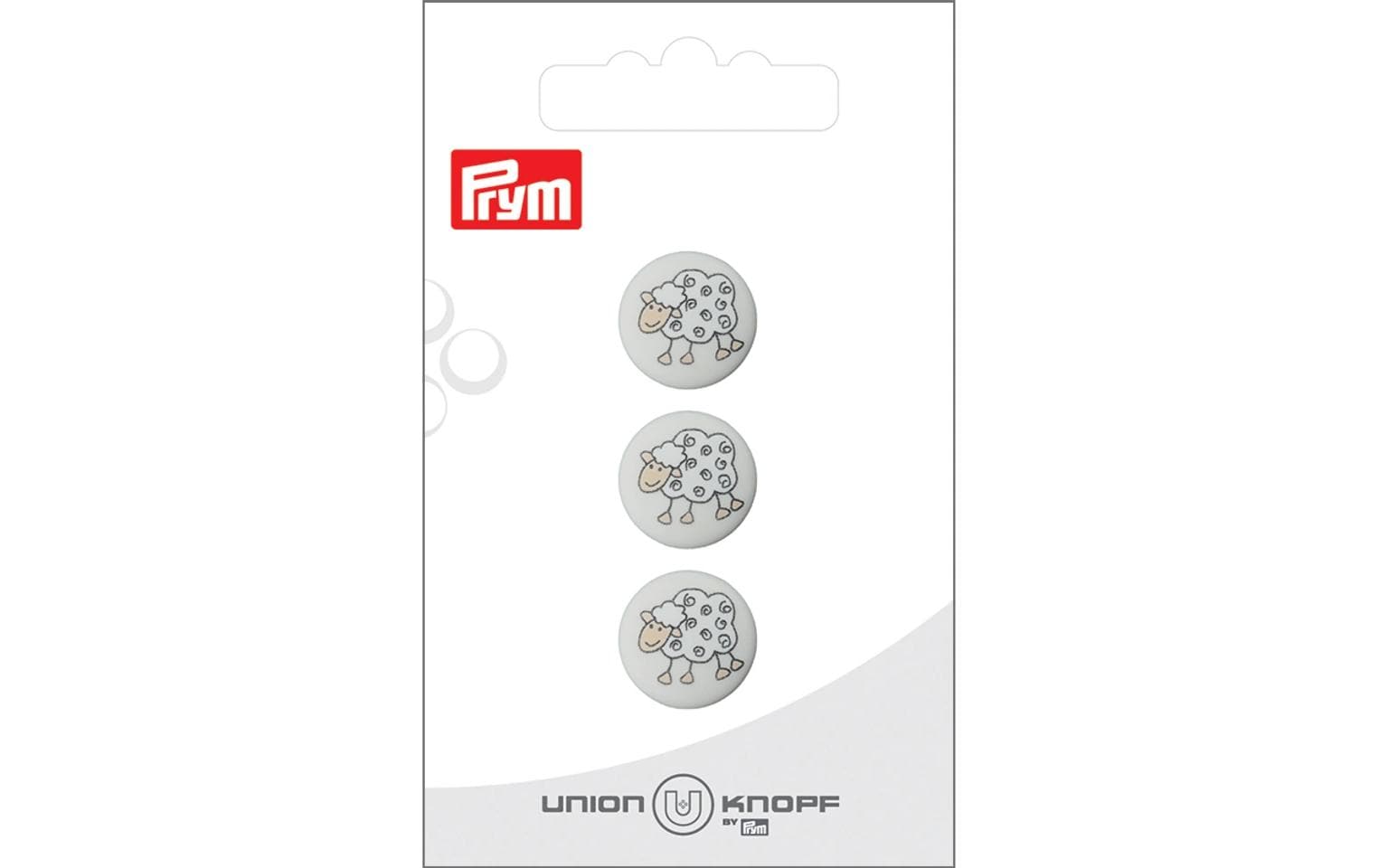 Prym Knöpfe Ø 15 mm – Polyester, Weiss, 3 Stück