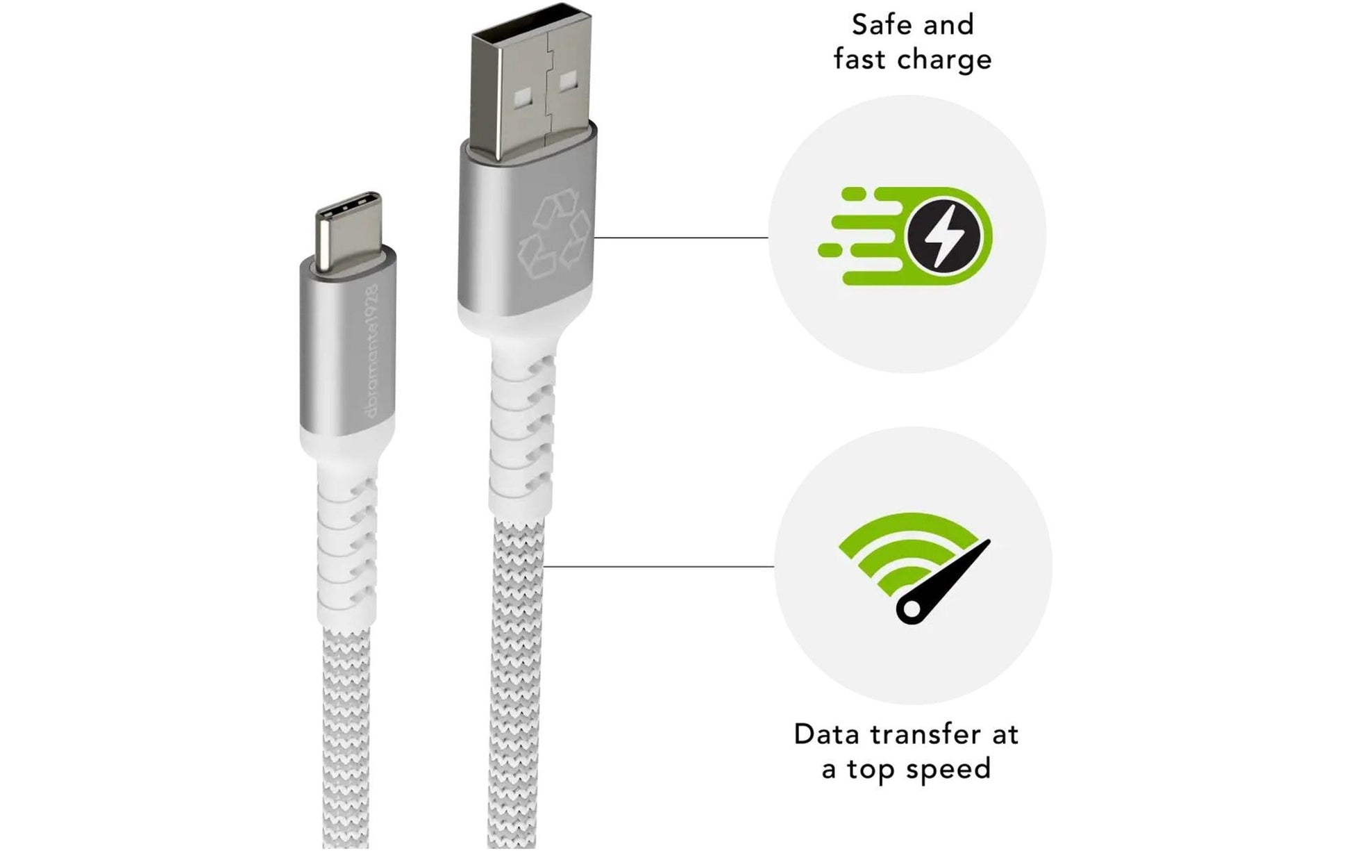 dbramante1928 USB-A auf USB-C Kabel – USB 2.0 (480 Mbit/s) – 2,5 m – Weiss