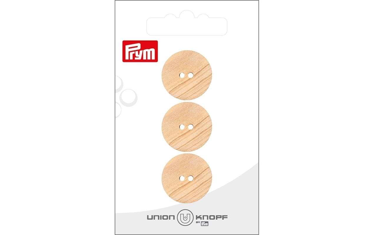 Prym Knöpfe Ø 20 mm – Holz (Olive), Beige, 2 Stück