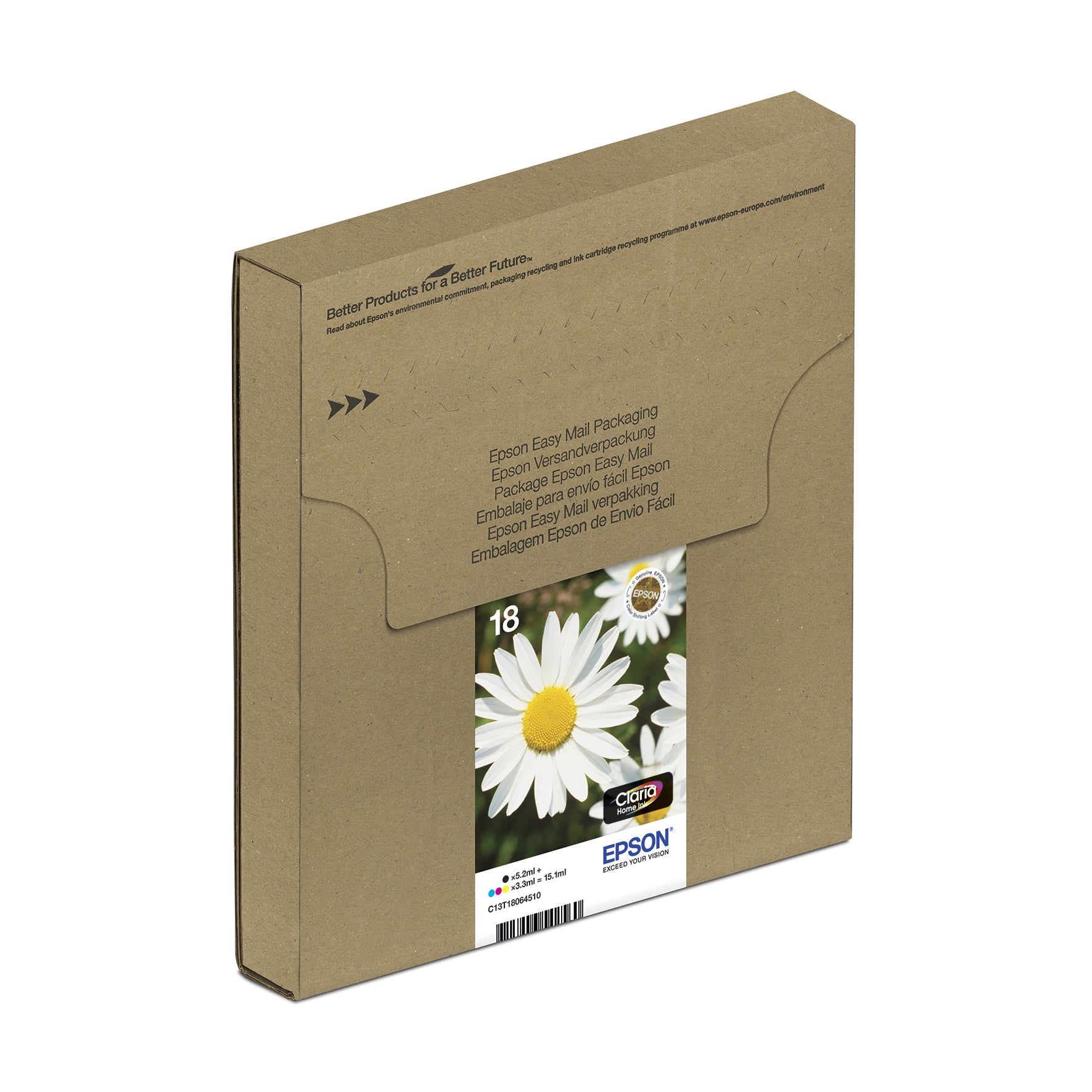Epson Tintenpatronen-Multipack (C13T18064511), CMYK, 4er-Pack, Original – für XP-425, XP-422, XP-415 und andere