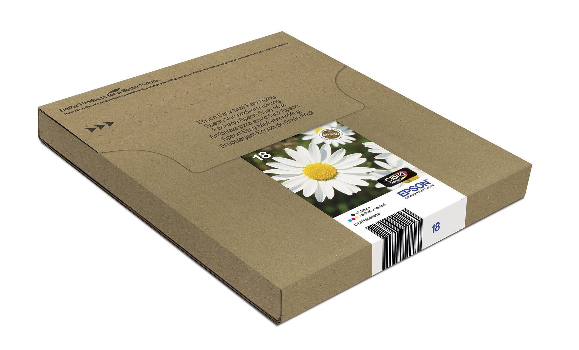 Epson Tintenpatronen-Multipack (C13T18064511), CMYK, 4er-Pack, Original – für XP-425, XP-422, XP-415 und andere