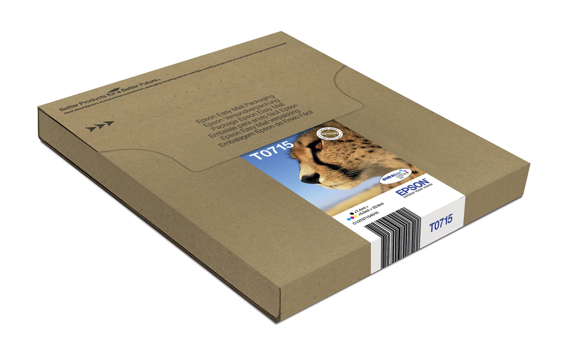 Epson T071 Tintenpatronen-Multipack, Schwarz/Cyan/Magenta/Gelb (Original) – für Stylus SX610FW/SX600FW/SX515W