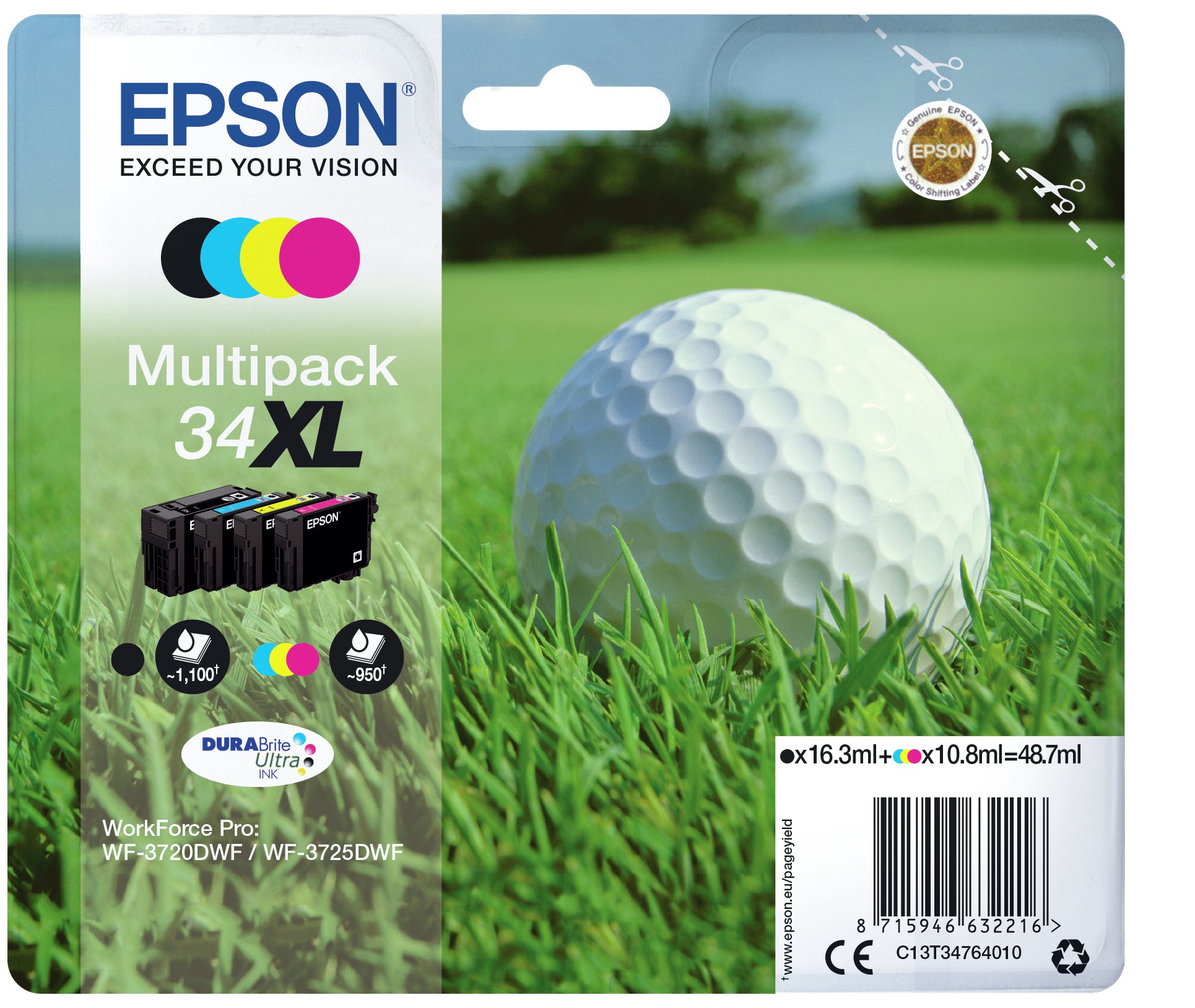 Epson Tintenpatronen-Multipack 34XL, CMYK, XL, 4er-Pack