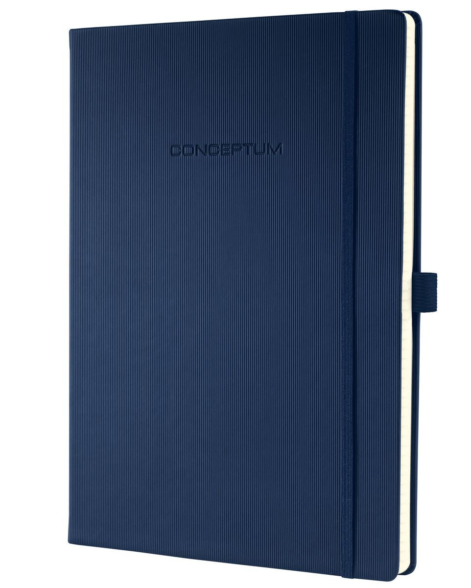 Sigel Notizbuch Conceptum, A4, kariert, Fadenheftung, 194 Seiten, 80 g/m² – dunkelblau