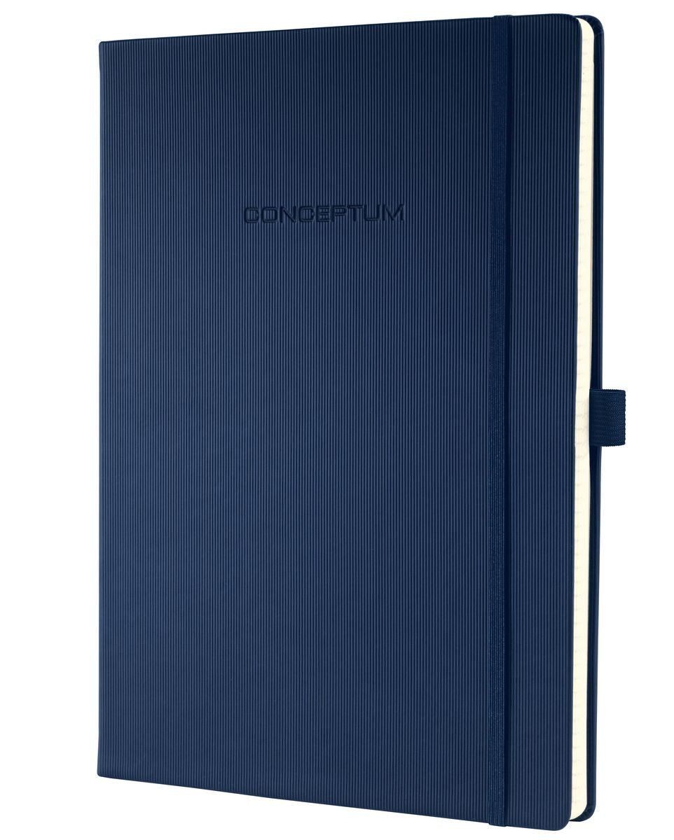 Sigel Notizbuch Conceptum, A4, liniert, Fadenheftung, 194 Seiten, 80 g/m² – Nachtblau