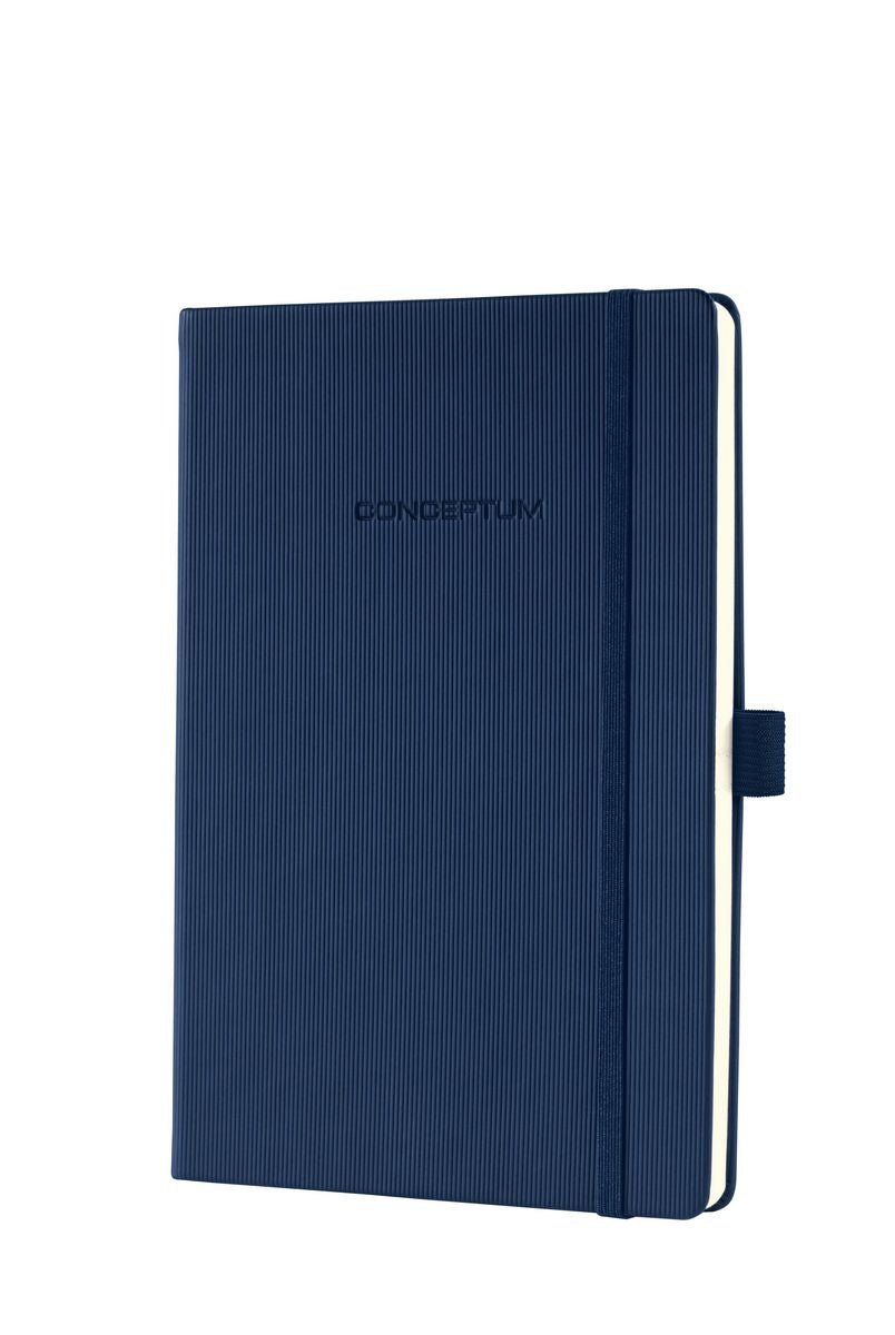 Sigel Notizbuch A5, kariert, Fadenheftung, Hardcover, 194 Seiten, 80 g/m² – Mitternachtsblau