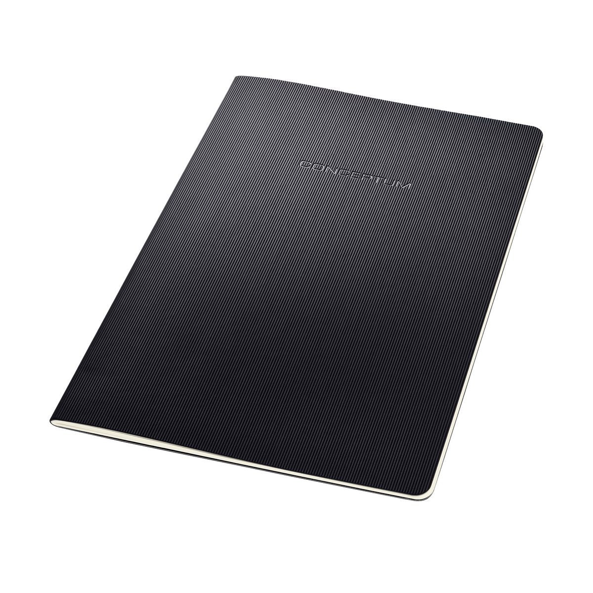 Sigel Notizheft, 187 × 270 mm, kariert, Fadenheftung, Softcover, 64 Seiten, 80 g/m² – schwarz
