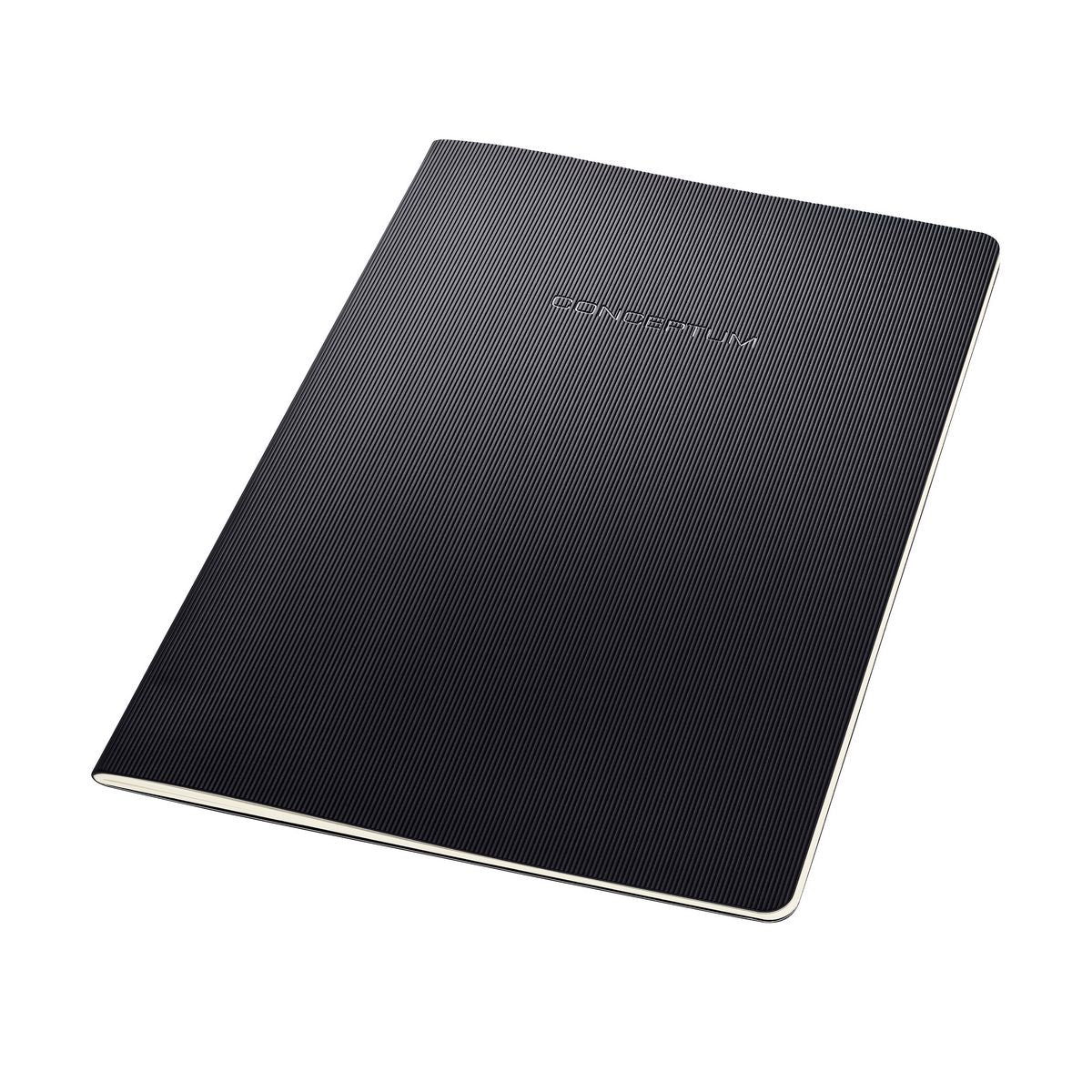 Sigel Notizheft, 187 × 270 mm, liniert, Fadenheftung, Softcover, 64 Seiten, 80 g/m² – schwarz