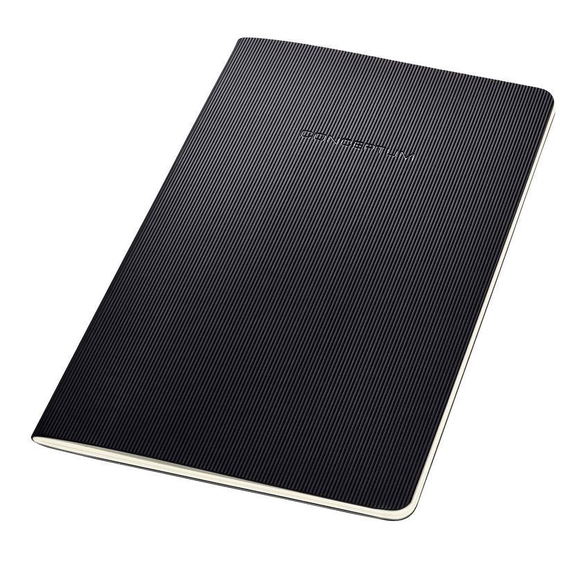 Sigel Notizheft, 135 × 210 mm, kariert, Fadenheftung, Softcover, 64 Seiten, 80 g/m² – schwarz