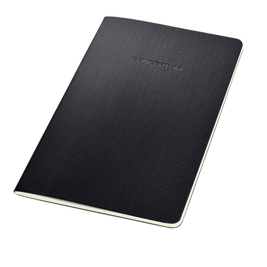 Sigel Notizheft Conceptum, 135 × 210 mm, liniert, Fadenheftung, Softcover, 64 Seiten, 80 g/m² – schwarz