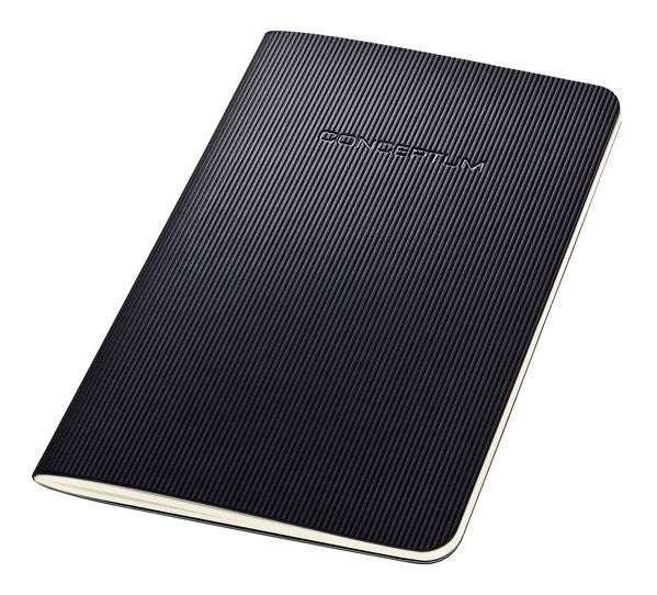 Sigel Notizheft, 93 × 140 mm, kariert, Fadenheftung, Softcover, 64 Seiten, 80 g/m² – schwarz