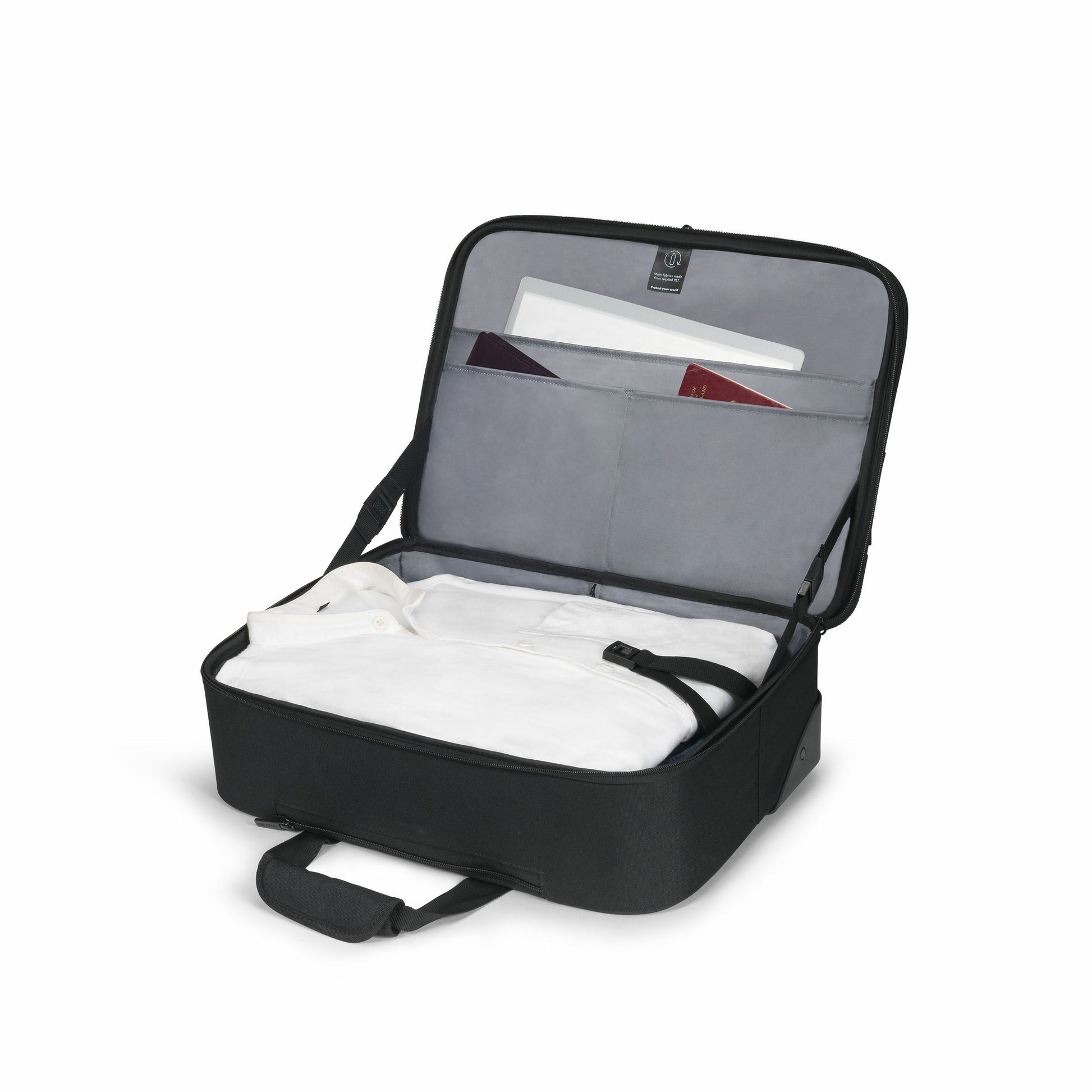 DICOTA Notebook-Tasche für Notebooks bis 17,3" – wasserabweisend, aus recyceltem PET – Schwarz