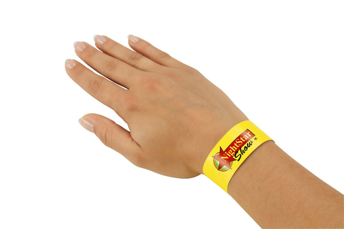 Sigel Event-Armband – 25 × 255 mm, gelb, Kunststoff, fortlaufend nummeriert – 120 Stk