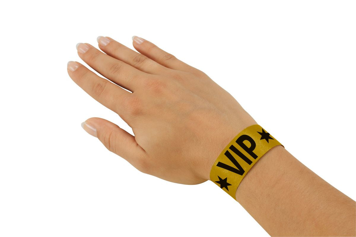 Sigel Super Soft Event-Armband – 25 × 255 mm, gold, Kunststoff, fortlaufend nummeriert – 120 Stk