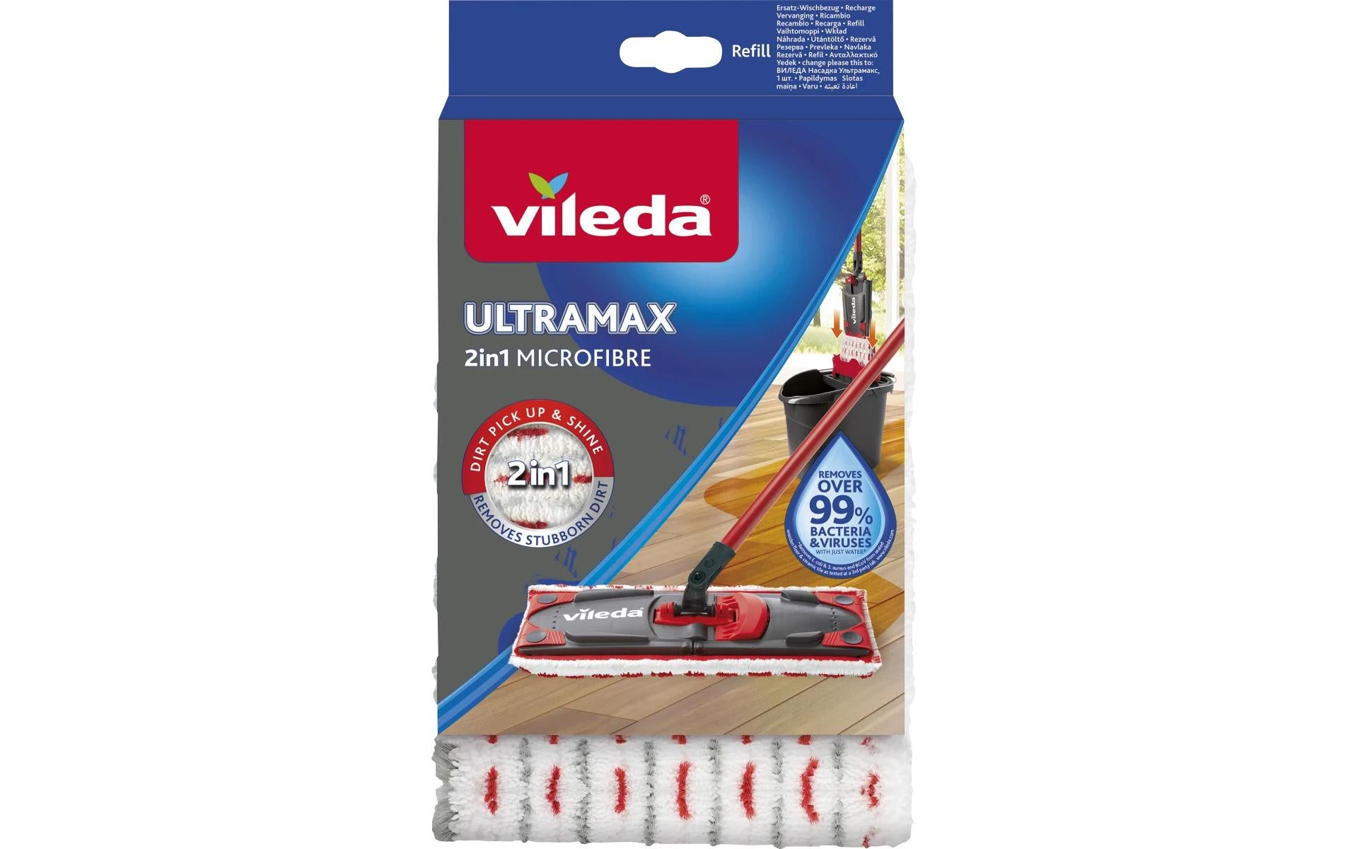 Vileda UltraMax Wischbezug – 1 Stk. – Mikrofaser – 27,5 × 14,0 cm