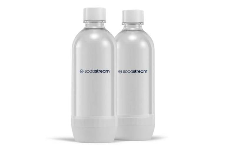 SodaStream Flasche Regular 1 l – für Wassersprudler, 2 Stk., Kunststoff, Weiss