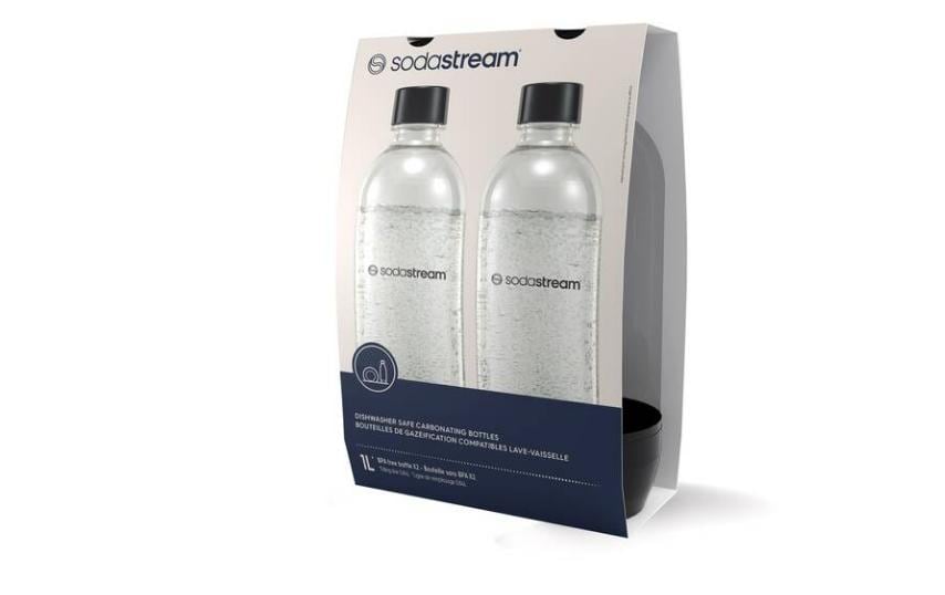 SodaStream Karbonisiererflasche, 2er-Set, 1 L, Kunststoff (BPA-frei), 1042223410