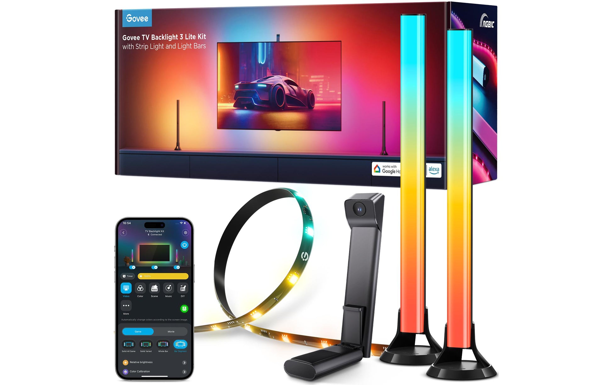 Govee Backlight Kit 2 – LED-Wandrahmen, RGBIC, Bluetooth, für Displays 55–65"
