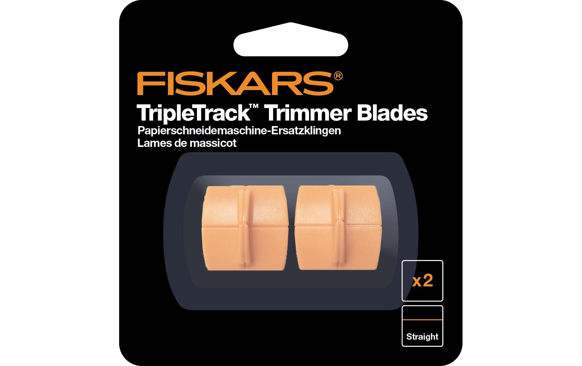 Fiskars TripleTrack G 3723 – Ersatzklingen, gerader Schnitt, orange, 2 Stück