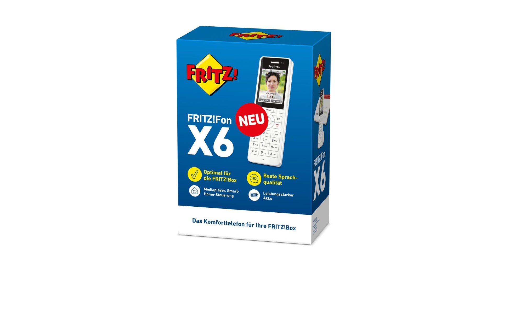 FRITZ! AVM FritzFon X6 – DECT-Telefon, nur Mobilteil, mit Anrufbeantworter, für FRITZBox/DECT-Basisstation, weiss