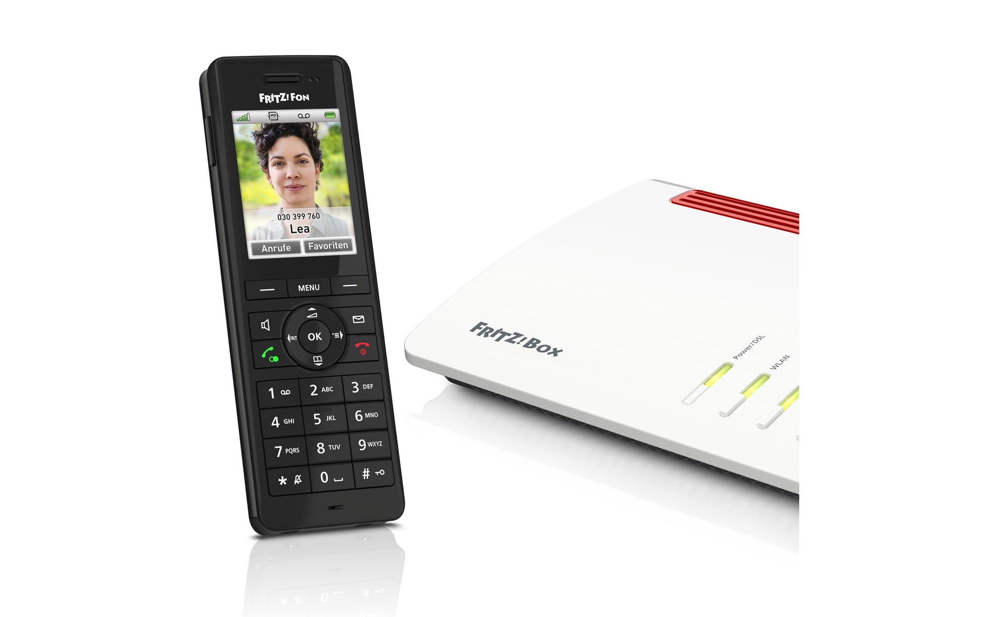 FRITZ! AVM FRITZFon X6 – DECT-Telefon nur Mobilteil, mit Anrufbeantworter, Freisprechen, für FRITZBox/DECT-Basisstation, schwarz
