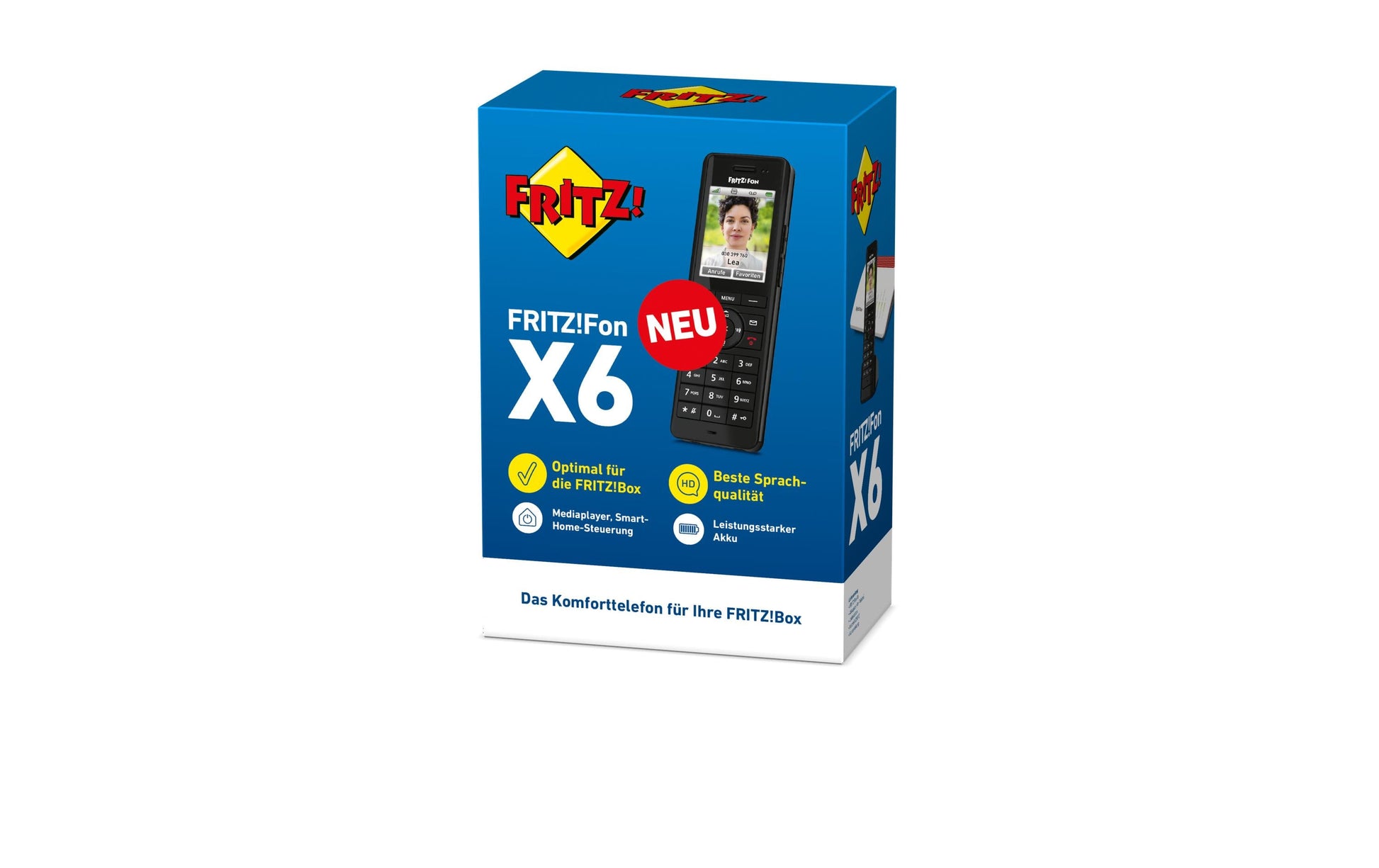 FRITZ! AVM FRITZFon X6 – DECT-Telefon nur Mobilteil, mit Anrufbeantworter, Freisprechen, für FRITZBox/DECT-Basisstation, schwarz