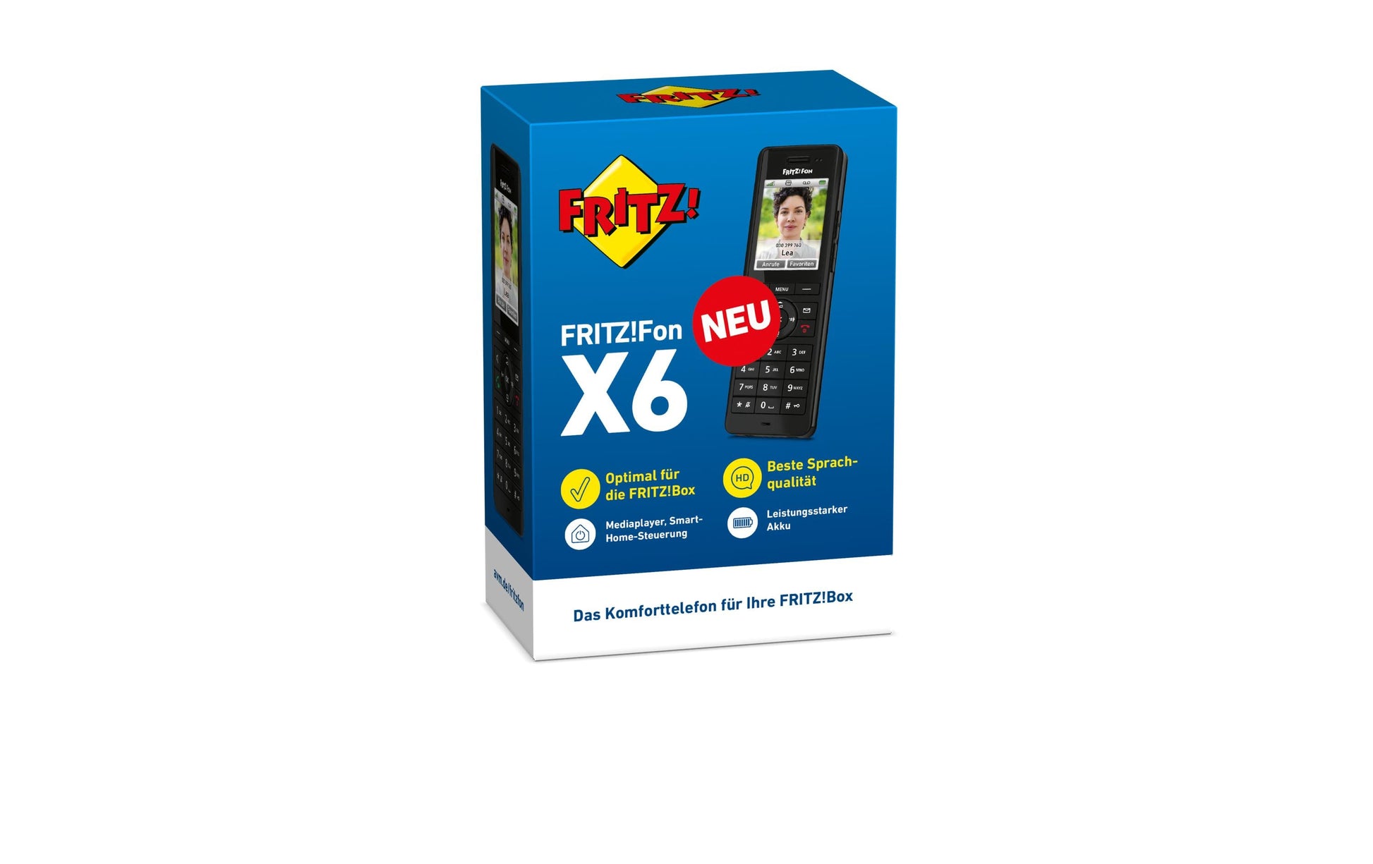 FRITZ! AVM FRITZFon X6 – DECT-Telefon nur Mobilteil, mit Anrufbeantworter, Freisprechen, für FRITZBox/DECT-Basisstation, schwarz
