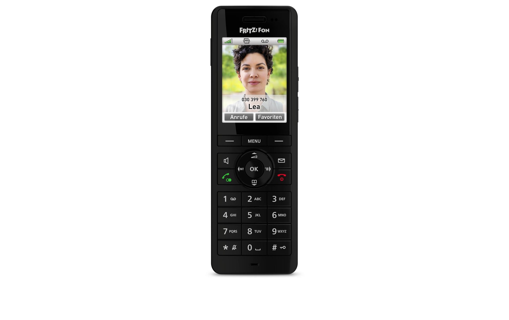 FRITZ! AVM FRITZFon X6 – DECT-Telefon nur Mobilteil, mit Anrufbeantworter, Freisprechen, für FRITZBox/DECT-Basisstation, schwarz