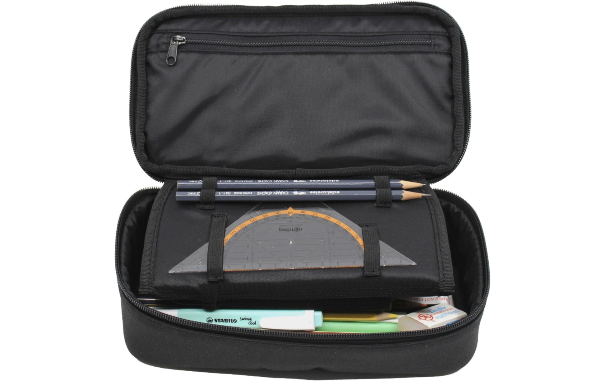 Racoon Etui, leer – schwarz/blau – Polyester – 24 × 8 × 13 cm